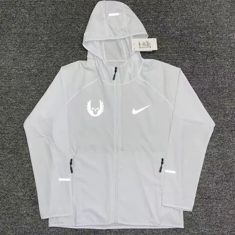 Nike White Hooded Windbreaker 