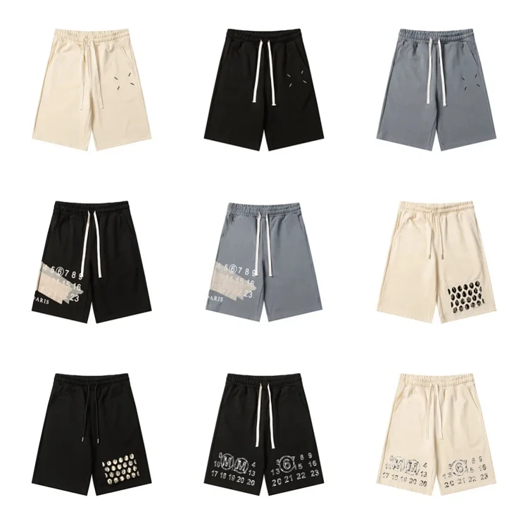 Maison Margiela MM6 series digital calendar embroidered athletic shorts