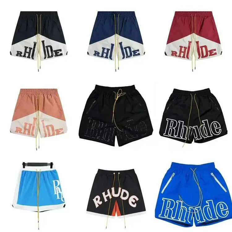 Rhude embroidered logo drawstring shorts